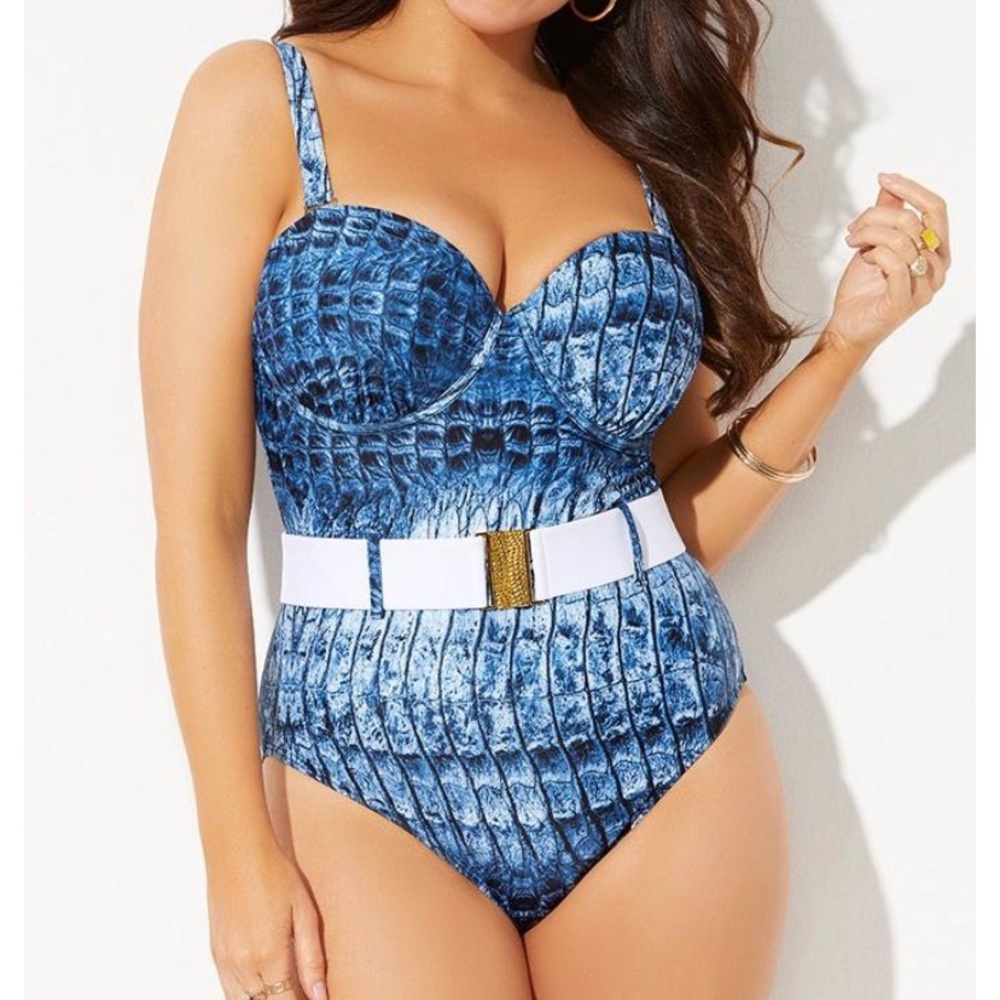Gabifresh Instincts Belted underwire one piece NWT